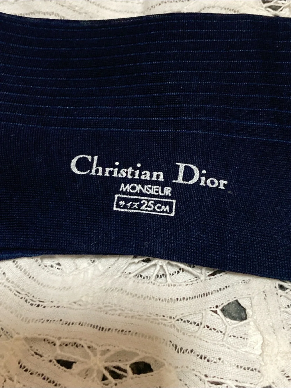 Dior Men’s Dark Navy Pinstripe Dress Socks